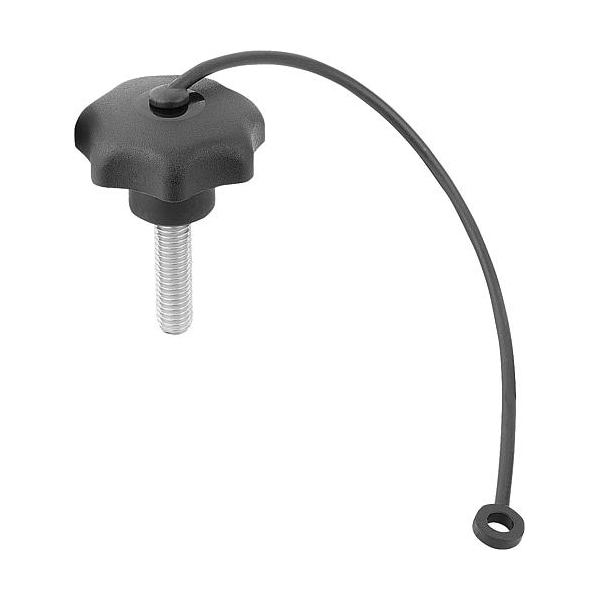 Kipp Star Grips with safety lanyard, ext. thread, style LS, inch K0155.7A3X20 - main